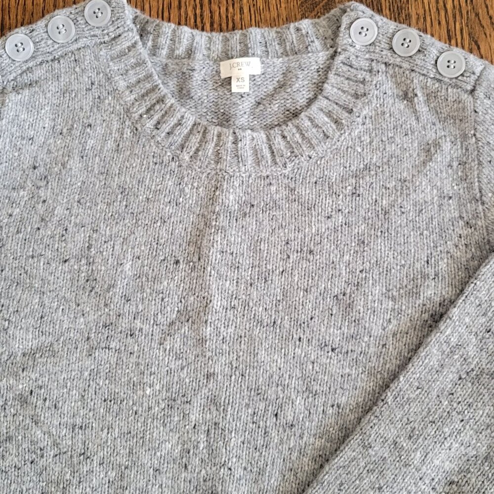 J. Crew Lambs Wool Gray Crew Neck Sweater Women's Size XS J. Crew